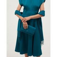 HOBBS Suede Clutch Bag Dark Blue