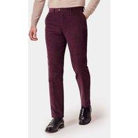 Hawes & Curtis Regular Fit Pure Cotton Corduroy Chinos Burgundy