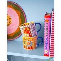 ELEANOR BOWMER Set of 2 Breakfast Club & Sunny Side Up Mugs Multi