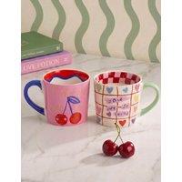 ELEANOR BOWMER Set of 2 I Love Hanging with You & Loved Mugs Multi