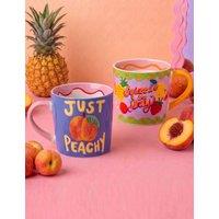 ELEANOR BOWMER Set of 2 Squeeze the Day & Just Peachy Mugs Multi