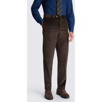MOSS Tailored Fit Cord Stretch Suit Trousers Dark Brown