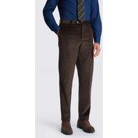 MOSS Tailored Fit Cord Stretch Suit Trousers Dark Brown