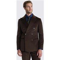 MOSS Tailored Fit Cord Double Breasted Suit Jacket Dark Brown