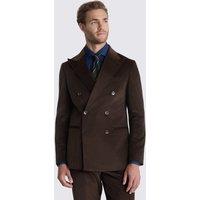 MOSS Tailored Fit Cord Double Breasted Suit Jacket Dark Brown