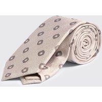 MOSS Geometric Pure Silk Tie Cream Mix