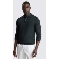 MOSS Merino Wool Rich Knitted Polo Shirt Dark Teal