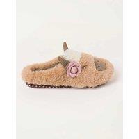 FatFace Highland Cow Print Mule Slippers Brown Mix