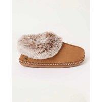 FatFace Faux Fur Lined Mule Slipper Boots Brown Mix