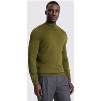 MOSS Merino Wool Rich High Neck Jumper Olive