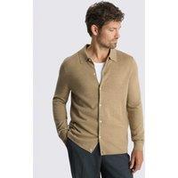 MOSS Merino Wool Rich Knitted Shirt Camel