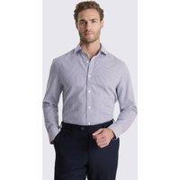 MOSS Tailored Fit Non Iron Pure Cotton Striped Shirt Navy Mix