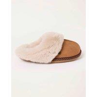 FatFace Faux Fur Lined Mule Slippers Brown Mix