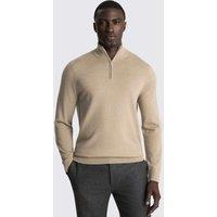 MOSS Merino Wool Rich Half Zip Jumper Camel