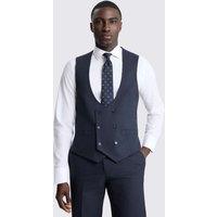 MOSS Tailored Fit Puppytooth Waistcoat Navy Mix