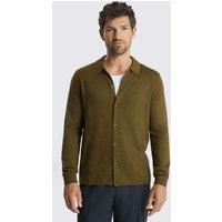 MOSS Merino Wool Rich Knitted Shirt Olive