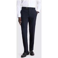 MOSS Tailored Fit Striped Stretch Suit Trousers Navy Mix