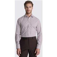 MOSS Tailored Fit Non Iron Pure Cotton Striped Shirt Brown Mix