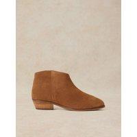 White Stuff Wide Fit Suede Block Heel Ankle Boots Tan