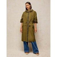 White Stuff Showerproof Hooded Coat Green
