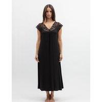 Cyberjammies Modal Rich Jersey Lace Trim Nightdress Black