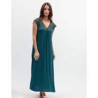 Cyberjammies Modal Rich Jersey Lace Trim Nightdress Teal