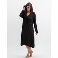 Cyberjammies Modal Rich Jersey Lace Trim Nightdress Black