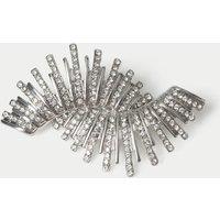 M&S Textured Rhodium Brooch Silver