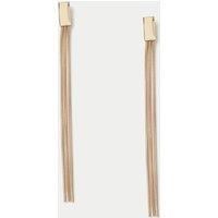 M&S Gold Tone Slinky Long Drop Earrings Gold