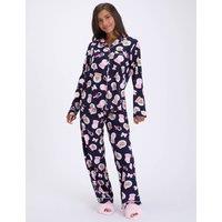 Boux Avenue Fleece Christmas Snow Globe Pyjama Set in a Bag Navy