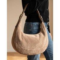 Jones Bootmaker Leather Round Shoulder Bag Taupe