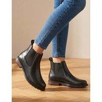 Jones Bootmaker Wide Fit Leather Chelsea Block Heel Boots Black