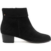 Jones Bootmaker Leather Block Heel Ankle Boots Black