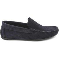 Jones Bootmaker Leather Moccasin Slippers Navy