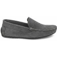 Jones Bootmaker Leather Moccasin Slippers Grey