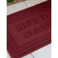 Rockett St George Pure Cotton Non Slip Quick Dry Bath Mat Dark Red