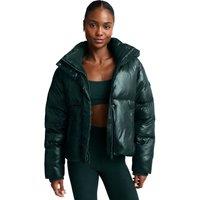 Beyond Yoga Up For It Puff Shine Hooded Jacket Dark Green