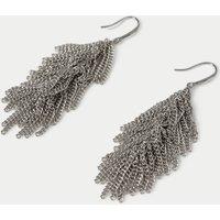 M&S Rhodium Tassel Drop Earring Silver
