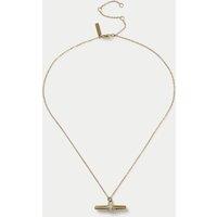 Autograph Pave T-Bar Necklace Gold