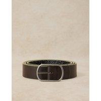White Stuff Hair On Leather Patterned Reversible Belt Brown Mix