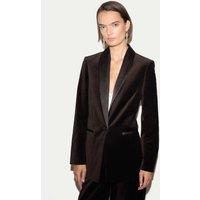 Jigsaw Velvet Tailored Shawl Collar Blazer Brown