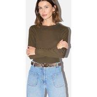 Jigsaw Cotton Rich Ribbed Slim Fit T-Shirt Olive