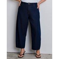 Live Unlimited London Mid Rise Barrel Leg Jeans Blue Denim