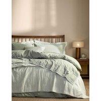 YARD Hebden Washed Striped Quilted Bedspread Sage