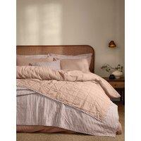 YARD Hebden Washed Striped Quilted Bedspread Light Pink