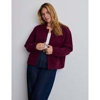 Live Unlimited London Wool Blend Collared Button Front Cardigan Burgundy