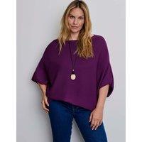 Live Unlimited London Batwing Sleeve Jumper Plum