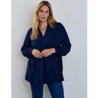 Live Unlimited London Jersey V-Neck Top Navy