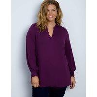 Live Unlimited London Jersey V-Neck Top Purple