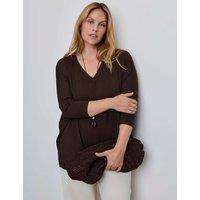 Live Unlimited London Jersey V-Neck Top Brown
